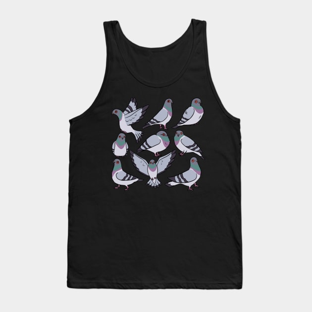 Cute Pigeons illustration Tank Top by Yarafantasyart